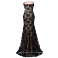 Starzz Strapless Black Sequined Lace Livraison gratuite Robe de bal ST000008-1